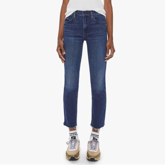 NWT MOTHER The Rascal Raw Hem High Waist Ankle Snippet in Mint Condition Size 24 - Picture 4 of 16